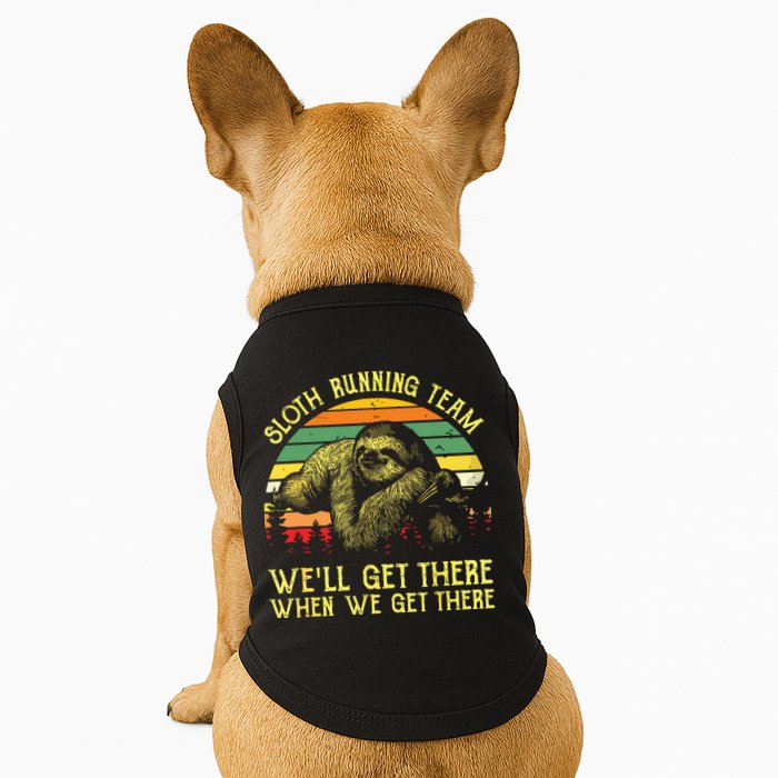 Vintage Sloth Running Team Well Get There Funny Sloth Doggie Tank