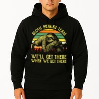 Vintage Sloth Running Team Well Get There Funny Sloth Hoodie