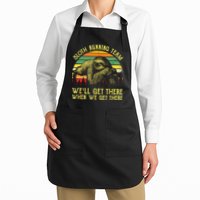 Vintage Sloth Running Team Well Get There Funny Sloth Apron
