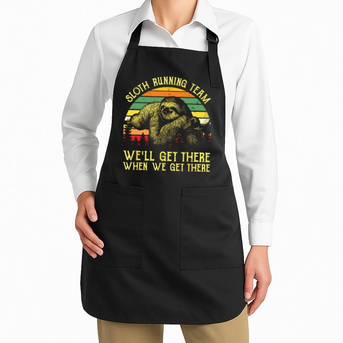 Vintage Sloth Running Team Well Get There Funny Sloth Apron