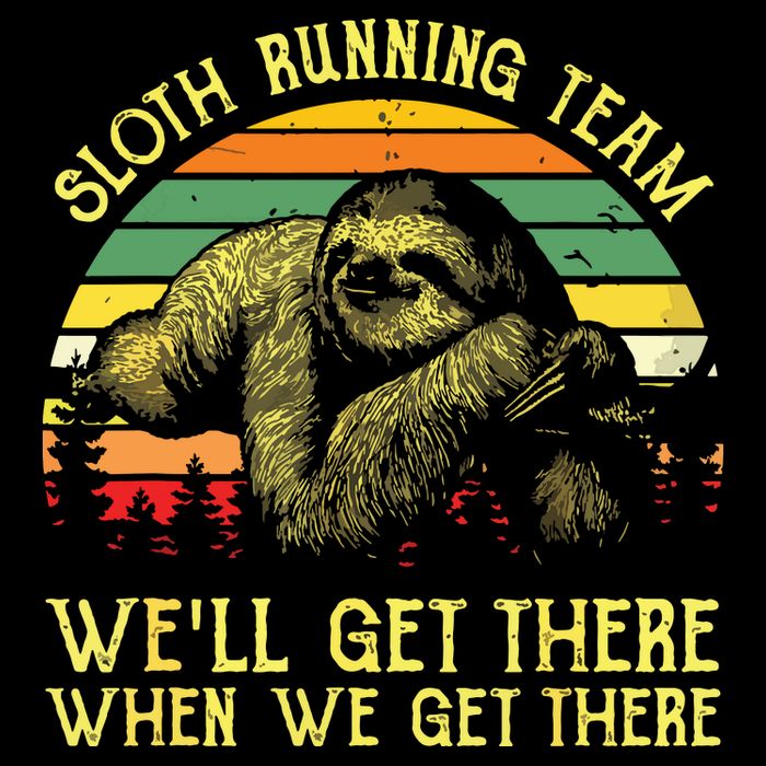 Vintage Sloth Running Team Well Get There Funny Sloth Sweatshirt