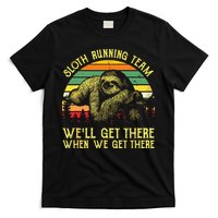 Vintage Sloth Running Team Well Get There Funny Sloth T-Shirt