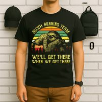 Vintage Sloth Running Team Well Get There Funny Sloth T-Shirt