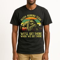 Vintage Sloth Running Team Well Get There Funny Sloth Tall T-Shirt