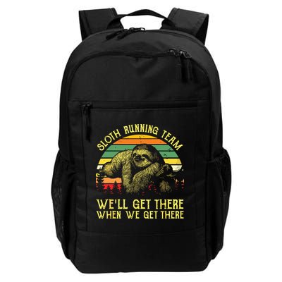 Vintage Sloth Running Team Well Get There Funny Sloth Backpack