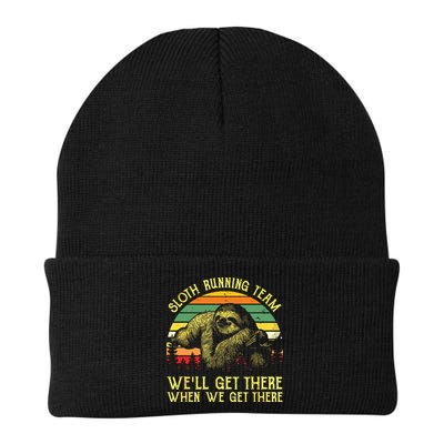 Vintage Sloth Running Team Well Get There Funny Sloth Beanie