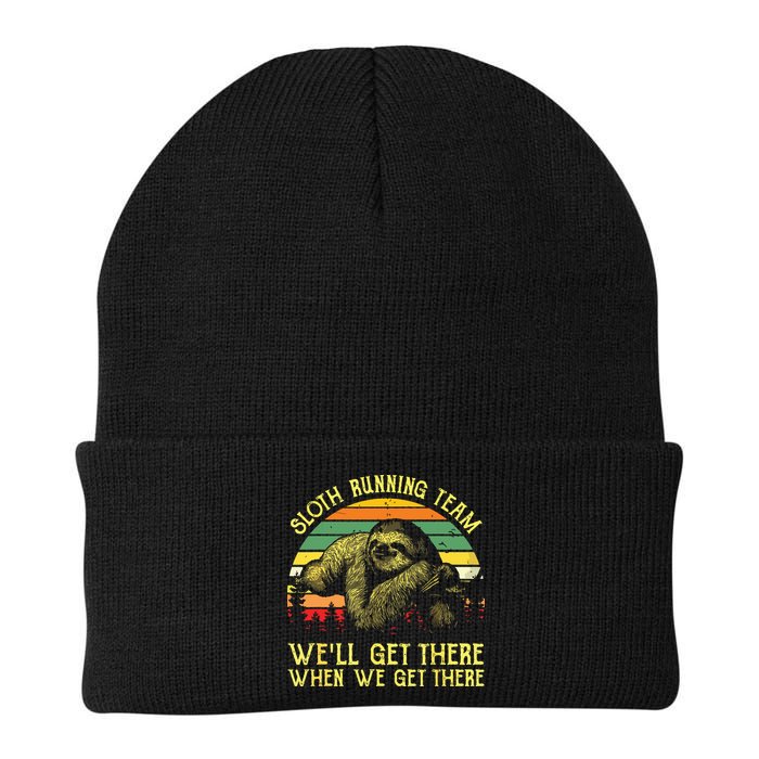 Vintage Sloth Running Team Well Get There Funny Sloth Beanie