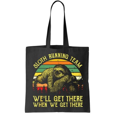 Vintage Sloth Running Team Well Get There Funny Sloth Bag