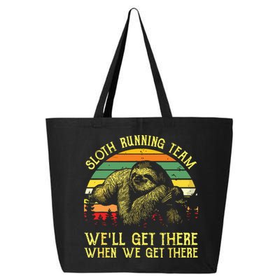 Vintage Sloth Running Team Well Get There Funny Sloth 25L Jumbo Tote