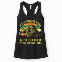 Vintage Sloth Running Team Well Get There Funny Sloth Womens Tank Top