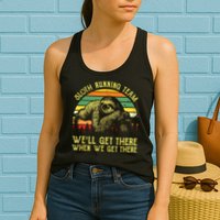 Vintage Sloth Running Team Well Get There Funny Sloth Womens Tank Top
