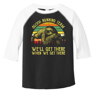 Vintage Sloth Running Team Well Get There Funny Sloth Toddler Fine Jersey T-Shirt