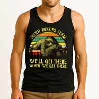 Vintage Sloth Running Team Well Get There Funny Sloth Tank Top