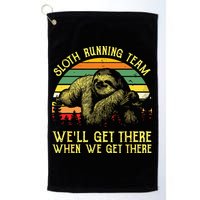 Vintage Sloth Running Team Well Get There Funny Sloth Golf Towel