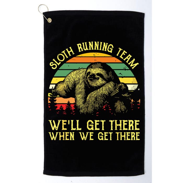 Vintage Sloth Running Team Well Get There Funny Sloth Golf Towel