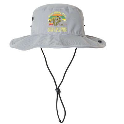 Vintage Sloth Running Team Well Get There Funny Sloth Bucket Hat