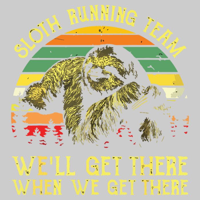 Vintage Sloth Running Team Well Get There Funny Sloth Bucket Hat