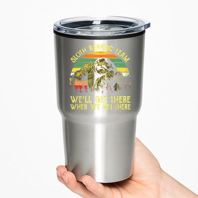 Vintage Sloth Running Team Well Get There Funny Sloth Tumbler