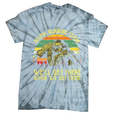 Vintage Sloth Running Team Well Get There Funny Sloth Tie-Dye T-Shirt