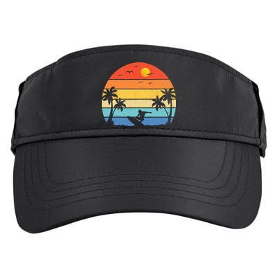 Vintage Surfer Retro Surfing Beach Surf Adult Drive Performance Visor