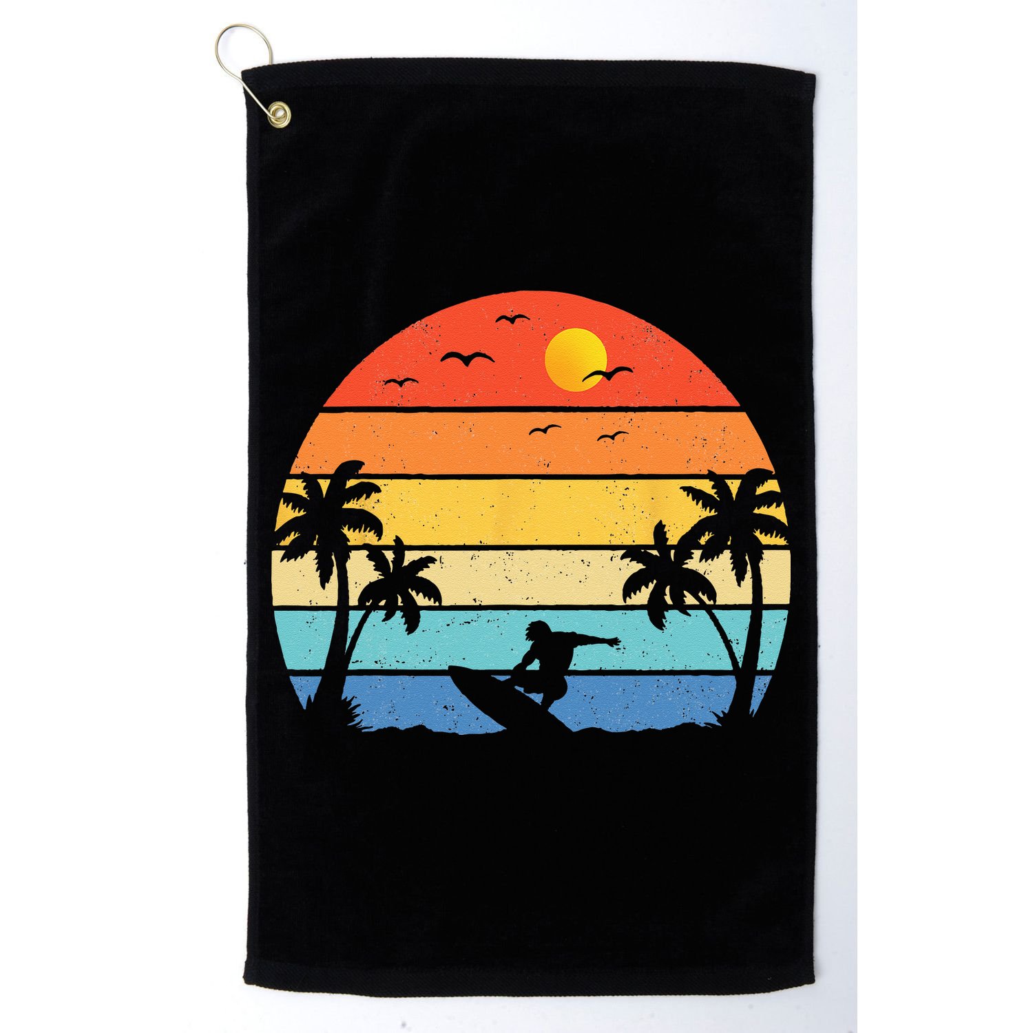Vintage Surfer Retro Surfing Beach Surf Golf Towel