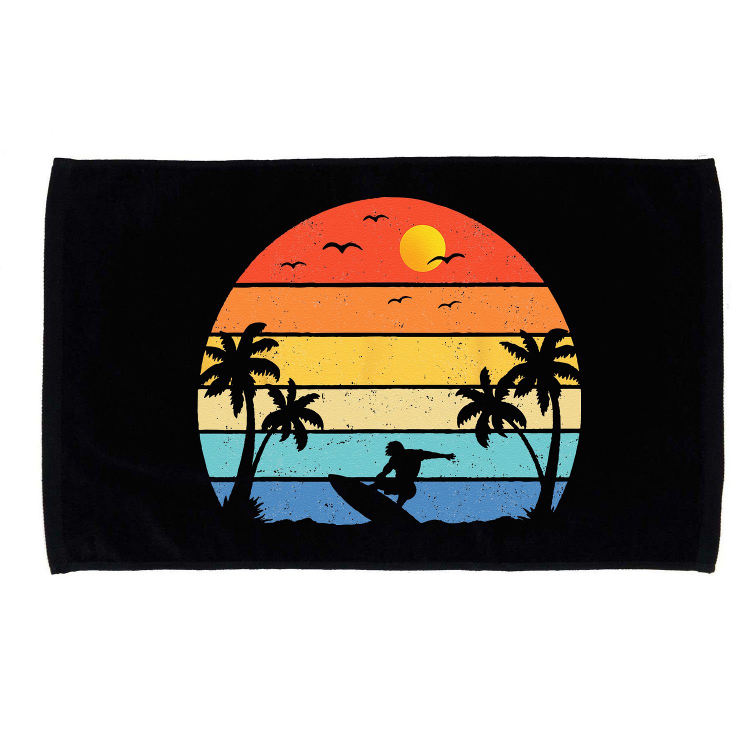 Vintage Surfer Retro Surfing Beach Surf Microfiber Hand Towel