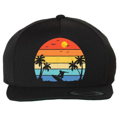 Vintage Surfer Retro Surfing Beach Surf Wool Snapback Cap