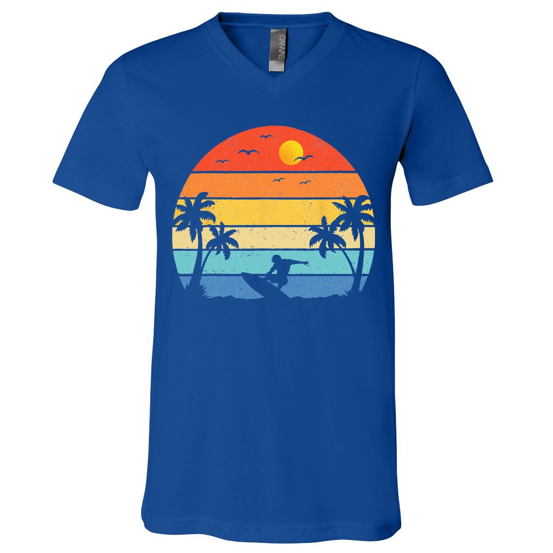 Vintage Surfer Retro Surfing Beach Surf V-Neck T-Shirt