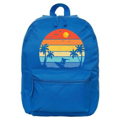 Vintage Surfer Retro Surfing Beach Surf 16 in Basic Backpack