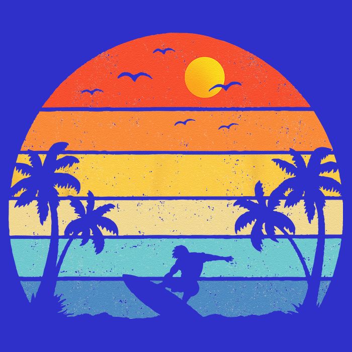 Vintage Surfer Retro Surfing Beach Surf Womens T-Shirt