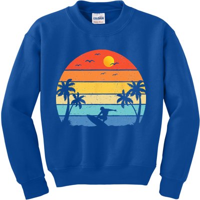 Vintage Surfer Retro Surfing Beach Surf Kids Sweatshirt