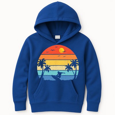 Vintage Surfer Retro Surfing Beach Surf Kids Hoodie