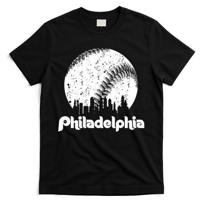 Vintage Skyline Retro Philadelphia Phill Baseball Dancing T-Shirt