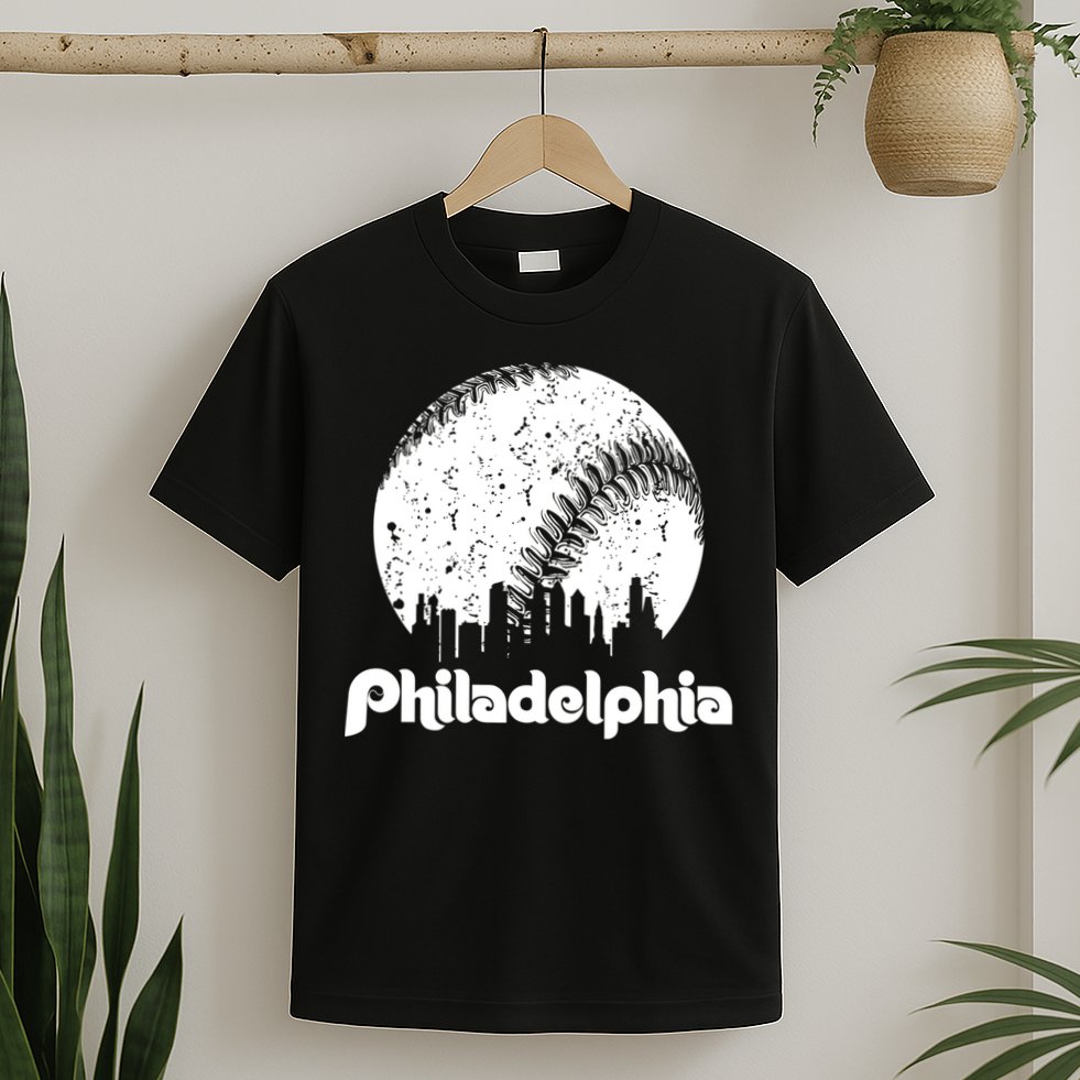 Vintage Skyline Retro Philadelphia Phill Baseball Dancing T-Shirt