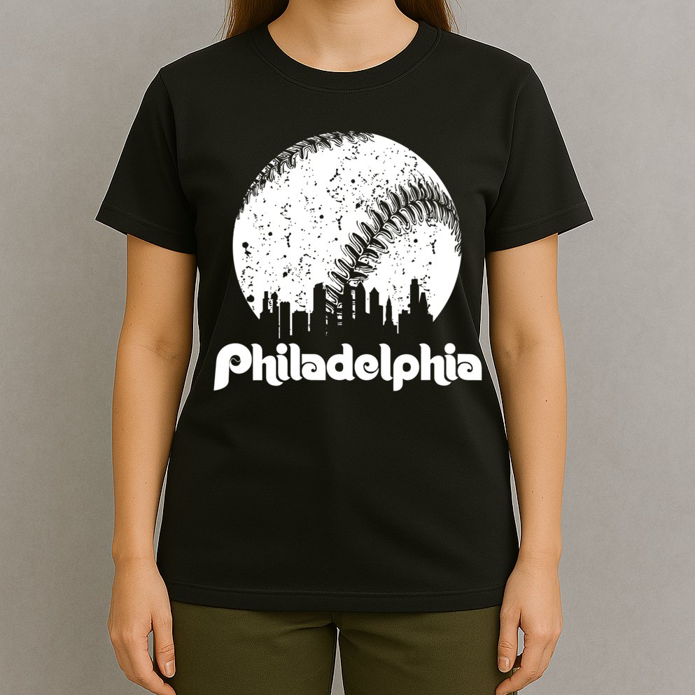 Vintage Skyline Retro Philadelphia Phill Baseball Dancing T-Shirt
