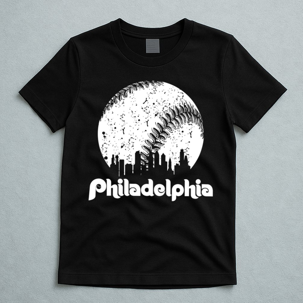 Vintage Skyline Retro Philadelphia Phill Baseball Dancing T-Shirt
