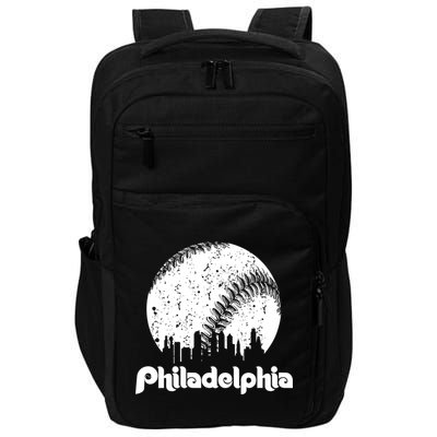 Vintage Skyline Retro Philadelphia Phill Baseball Dancing Impact Tech Backpack