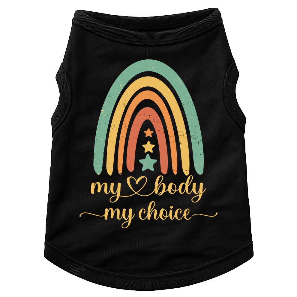Vintage Stars Rainbow Pro Roe My Body My Choice Doggie Tank