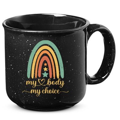 Vintage Stars Rainbow Pro Roe My Body My Choice 15oz Campfire Ceramic Mug