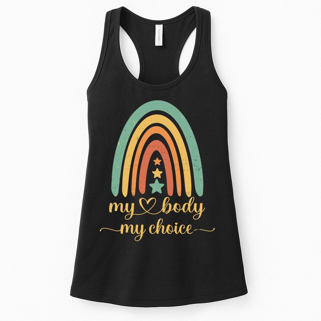 Vintage Stars Rainbow Pro Roe My Body My Choice Womens Tank Top