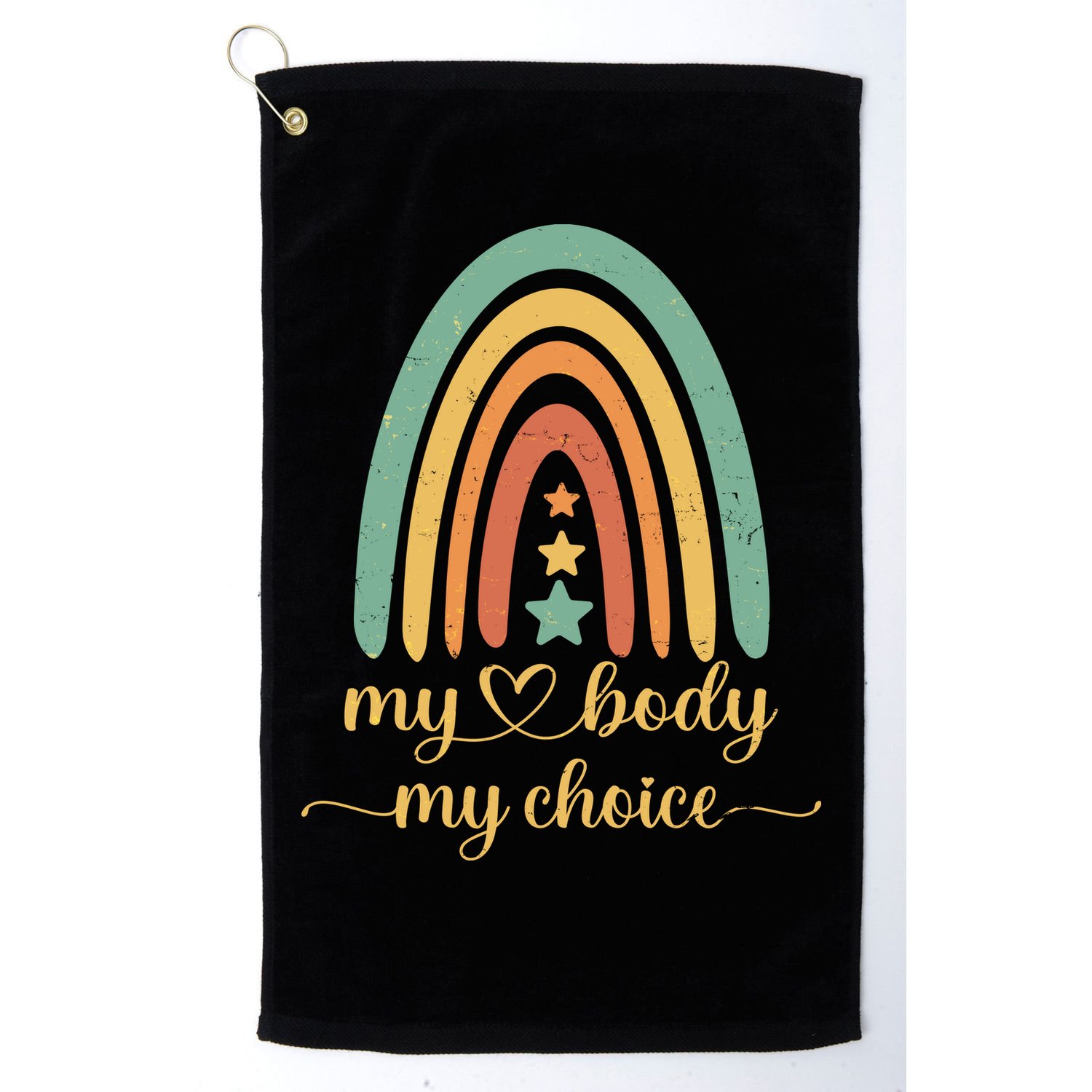 Vintage Stars Rainbow Pro Roe My Body My Choice Golf Towel