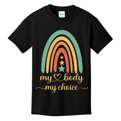 Vintage Stars Rainbow Pro Roe My Body My Choice Kids T-Shirt