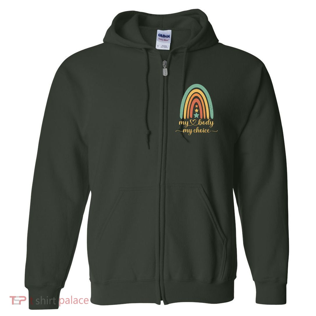 Vintage Stars Rainbow Pro Roe My Body My Choice Full Zip Hoodie