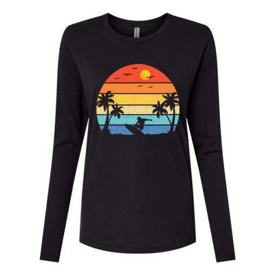 Vintage Surfer Retro Surfing Beach Surf Womens Cotton Relaxed Long Sleeve T-Shirt