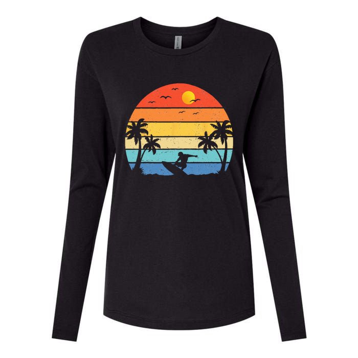 Vintage Surfer Retro Surfing Beach Surf Womens Cotton Relaxed Long Sleeve T-Shirt