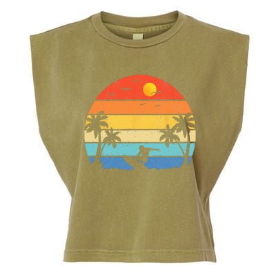 Vintage Surfer Retro Surfing Beach Surf Garment-Dyed Women's Muscle Tee