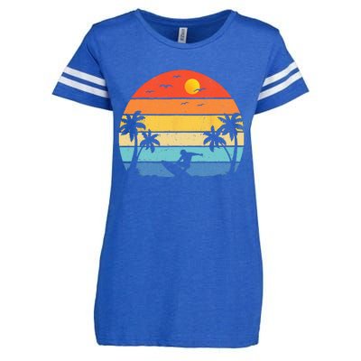 Vintage Surfer Retro Surfing Beach Surf Enza Ladies Jersey Football T-Shirt