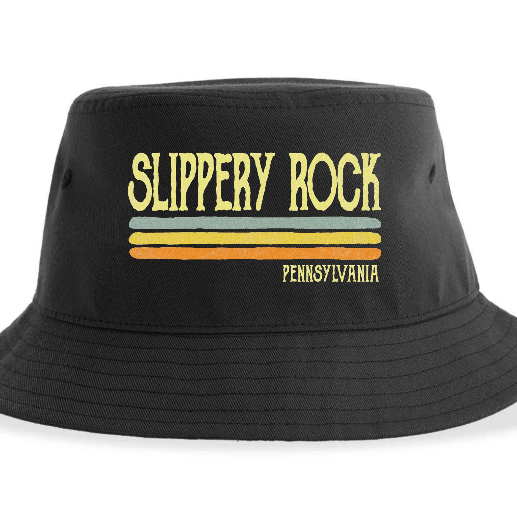 Vintage Slippery Rock Pennsylvania Pa Souvenir Sustainable Bucket Hat