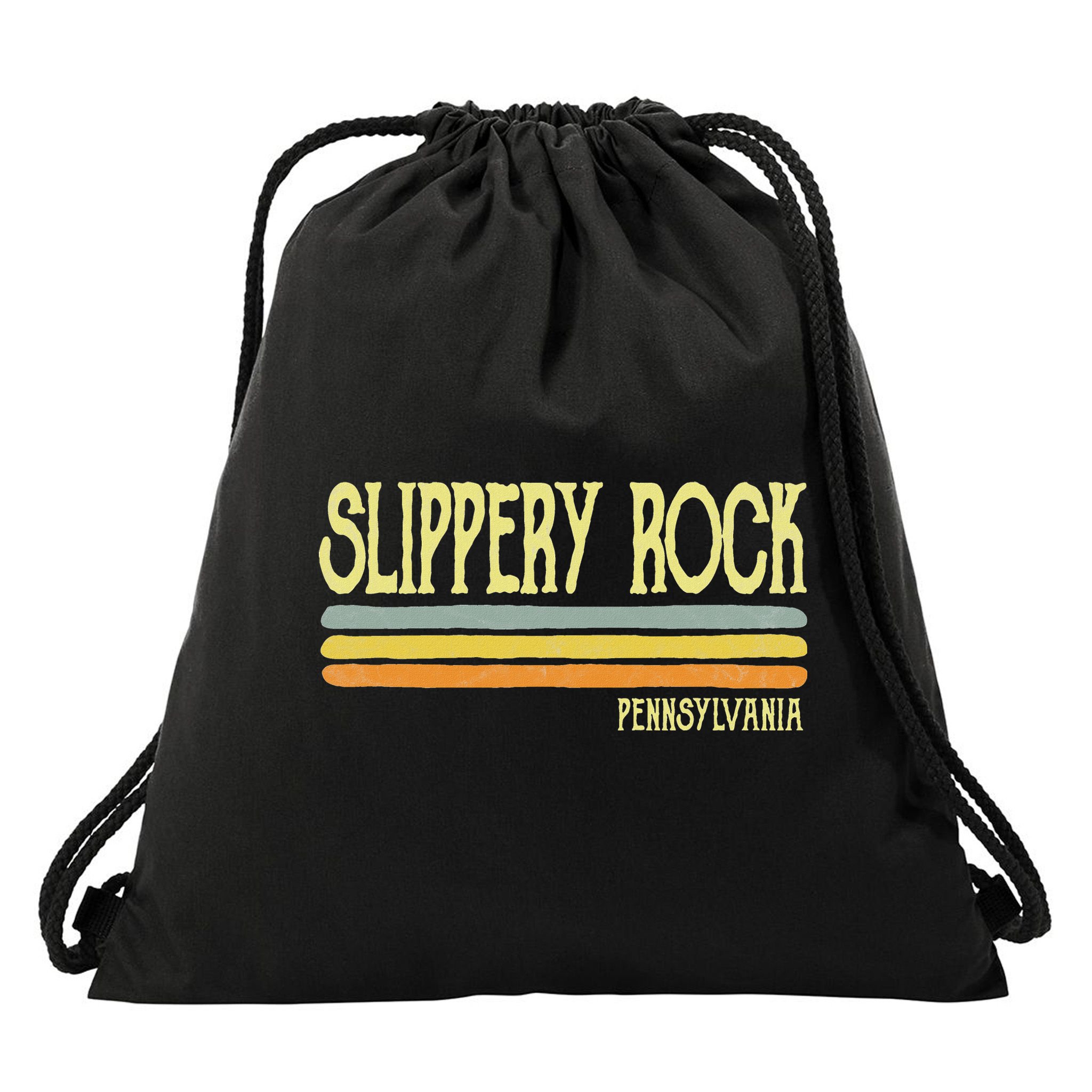 Vintage Slippery Rock Pennsylvania Pa Souvenir Drawstring Bag