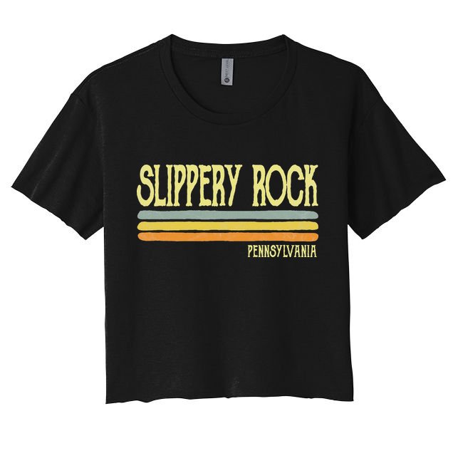 Vintage Slippery Rock Pennsylvania Pa Souvenir Crop Top